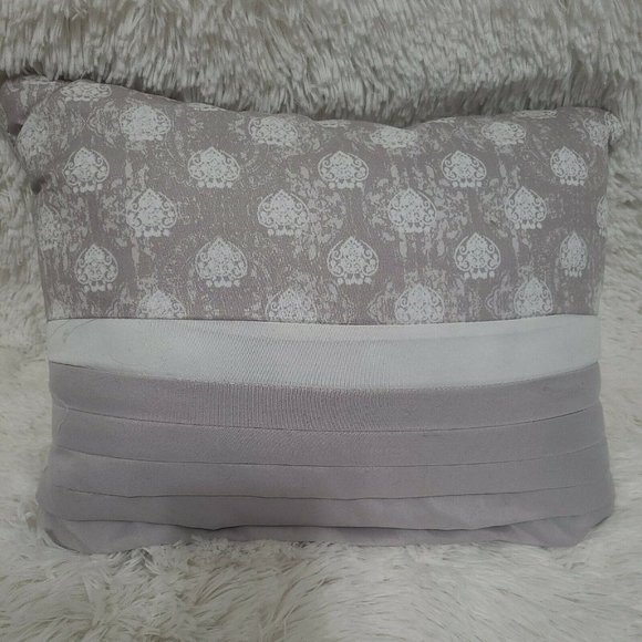 Boho Hippie Throw Pillow 15" X 11" white and gray - Picture 4 of 4